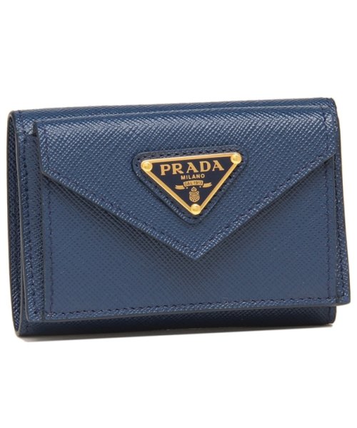 PRADA(プラダ)/プラダ 三つ折り財布 サフィアーノトライアングルロゴ ミニ財布 ブルー レディース PRADA 1MH021 QHH F0016/img01