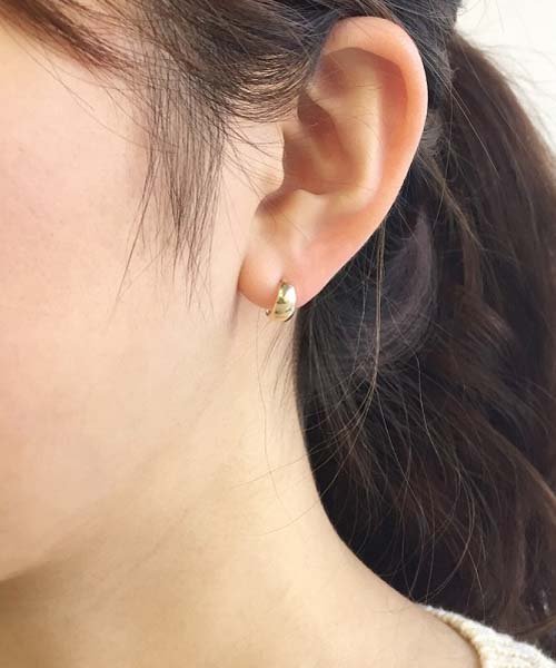 ふっくらミニフープピアス(YG) 