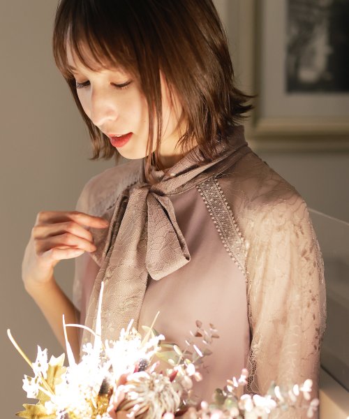 PourVous(プールヴー)/ネックリボンプリーツスカートドレス 結婚式 ワンピース パーティードレス/img13