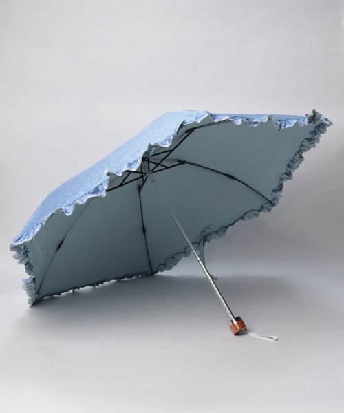 POLO RALPH LAUREN(umbrella)(ポロラルフローレン（傘）)/晴雨兼用折りたたみ日傘　”シャンブレードットフリル”/img01