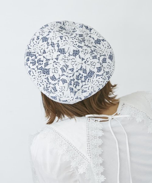 Chapeaud'O(Chapeaud’O)/Chapeau d' O Flower Lace Denim Beret/img20