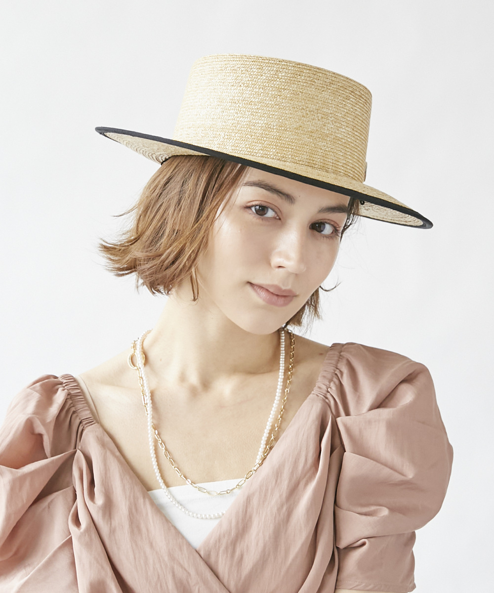 シャポードオーパール付きカンカン帽子