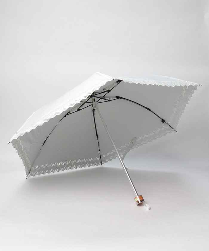 晴雨兼用折りたたみ日傘　”無地刺繍”