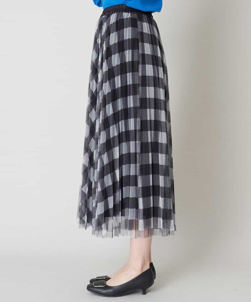 comfy Couture(コンフィー クチュール)/【洗濯機で洗える】チェックプリントチュールプリーツスカート/img01