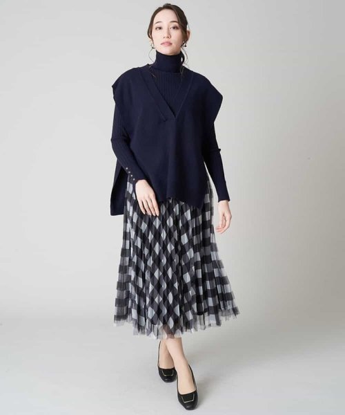 comfy Couture(コンフィー クチュール)/【洗濯機で洗える】チェックプリントチュールプリーツスカート/img16