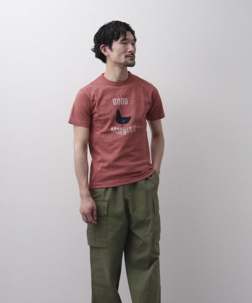 NOLLEY’S goodman(ノーリーズグッドマン)/【BARNS OUTFITTERS】別注 吊り編みTシャツ GOOD MORNING ニワトリ/img03