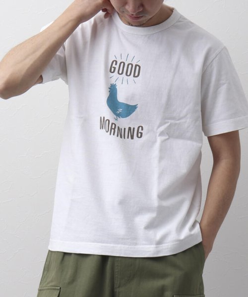 NOLLEY’S goodman(ノーリーズグッドマン)/【BARNS OUTFITTERS】別注 吊り編みTシャツ GOOD MORNING ニワトリ/img12