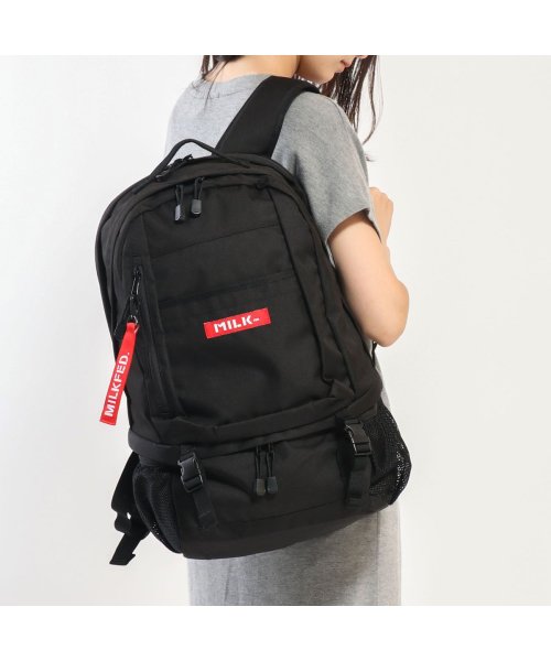 ミルクフェド リュック 通学 MILKFED. リュックサック NEO BIG BACKPACK BAR 女子 バックパック デイパック A4 32L 0318 ×1 QG1215858378(9295円)