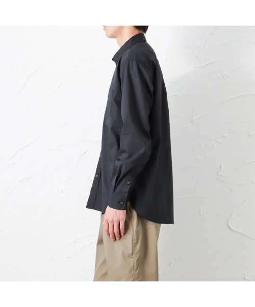 MAC HOUSE(men)(マックハウス（メンズ）)/NAVY ネイビー SOLOTEX(R)使用 リネン混無地 レギュラーシャツ 321100MH/img01