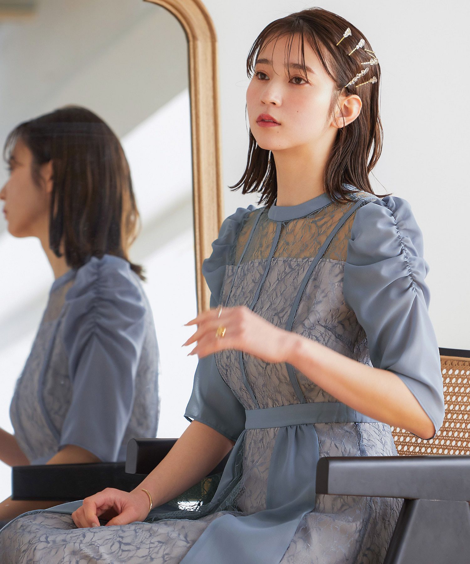在庫アウトレット 結婚式 ワンピース パーティードレス レース ボリューム袖 ギャザー 総レース プリーツ ロング丈 ミモレ丈 袖あり 大きいサイズ ハイネック シアー ロング ドレス 大人レディーなら1着は持っておきたい!お呼ばれスタイルで使えるドレスコーデ紹介👗🥂💍♡