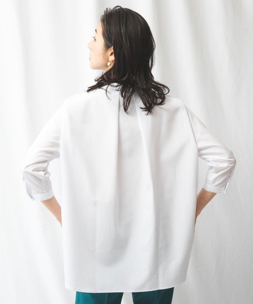 NARA CAMICIE(ナラカミーチェ)/ドビーボウタイ付き七分袖シャツ/img01