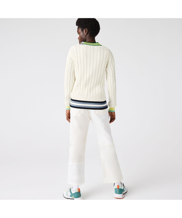 ラコステLACOSTE セーターAF1187L アシンメトリーVネックテニス