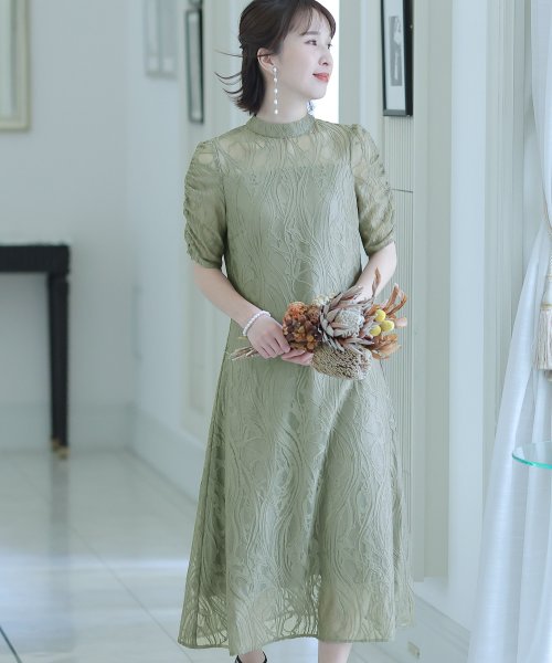 総レースaラインワンピース プールヴー Pourvous Magaseek