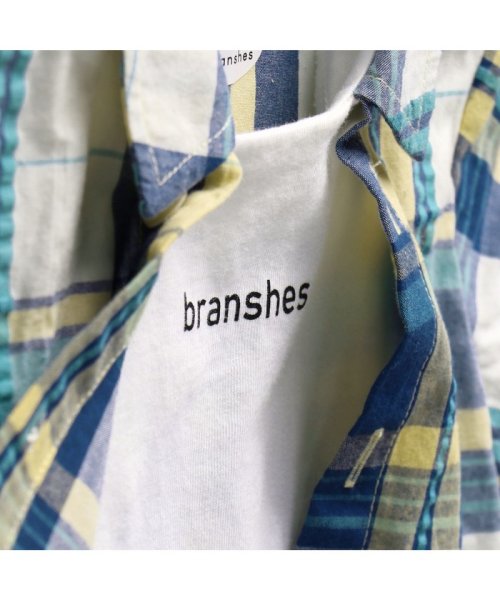 BRANSHES(ブランシェス)/【ペア】チェックシャツ重ね着風半袖カバーオール/img05