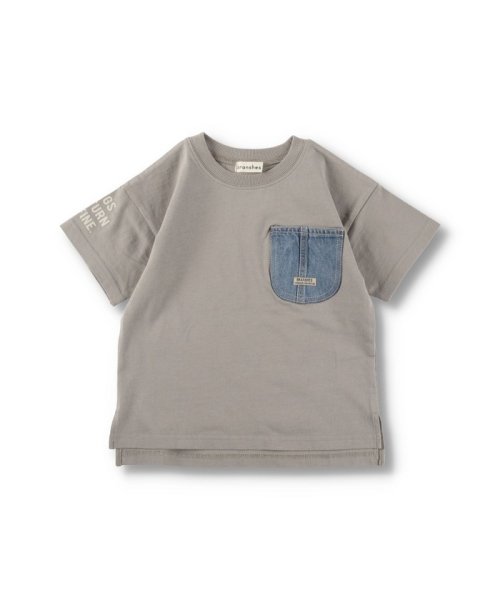 BRANSHES(ブランシェス)/【デニムポケット】袖ロゴ入り半袖Tシャツ/img37