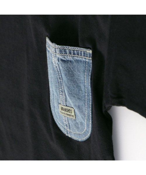 BRANSHES(ブランシェス)/【デニムポケット】袖ロゴ入り半袖Tシャツ/img49