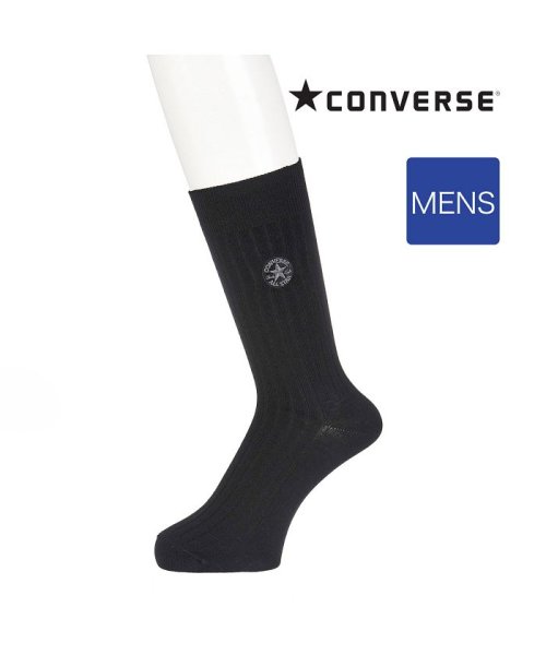 CONVERSE(コンバース)/福助 公式 靴下 メンズ CONVERSE(コンバース) ワンポイント クルー丈 13079<br>25－27cm ホワイト 紳士 男性 フクスケ fukusk/img01