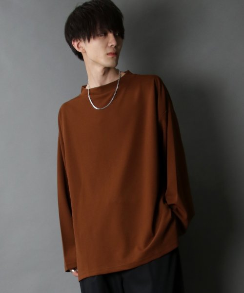 SITRY(SITRY)/【SITRY】カット ジョーゼット ワイドモックネック プルオーバー メンズ カット ロンＴ ハイネック/img14