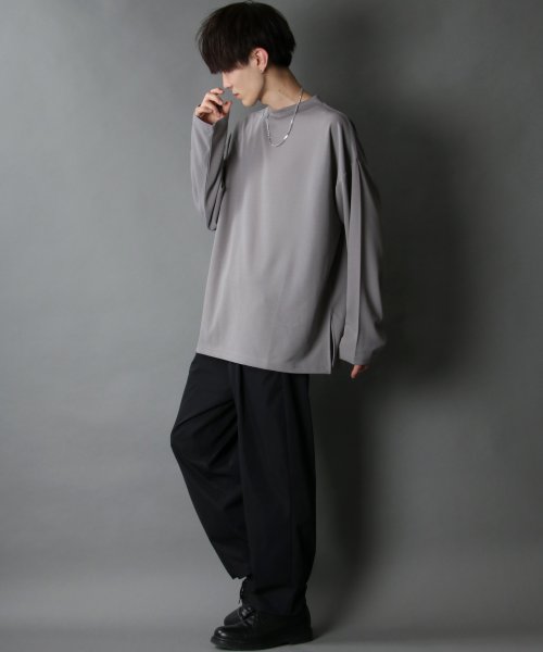 SITRY(SITRY)/【SITRY】カット ジョーゼット ワイドモックネック プルオーバー メンズ カット ロンＴ ハイネック/img18