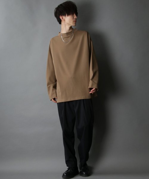 SITRY(SITRY)/【SITRY】カット ジョーゼット ワイドモックネック プルオーバー メンズ カット ロンＴ ハイネック/img29