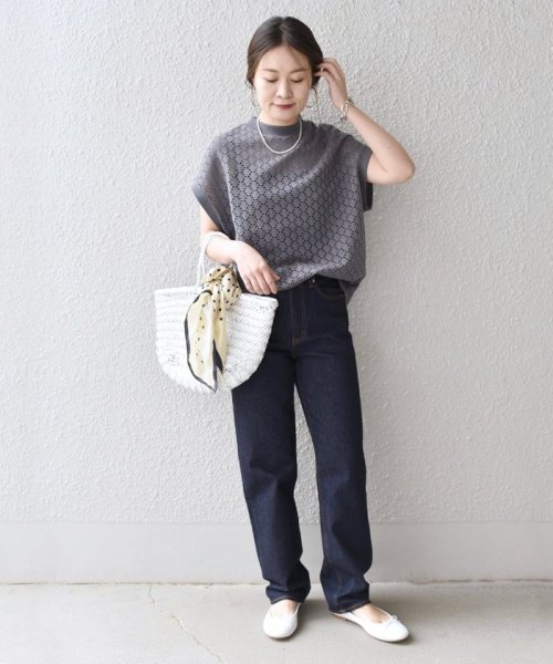 SHIPS WOMEN(シップス　ウィメン)/*〈手洗い可能〉アイレット クルーネック プルオーバー 24SS /img46