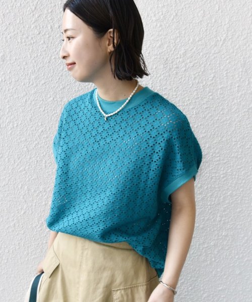 SHIPS WOMEN(シップス　ウィメン)/*〈手洗い可能〉アイレット クルーネック プルオーバー 24SS ◇/img69