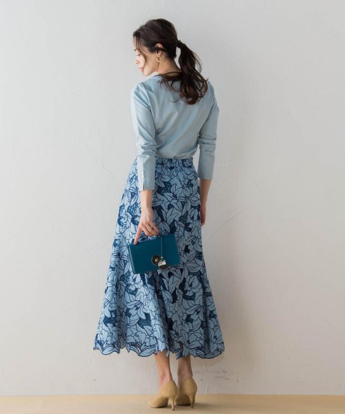 Viaggio Blu(ビアッジョブルー)/【大きいサイズ】フラワーカットワーク刺繍フレアスカート/img21