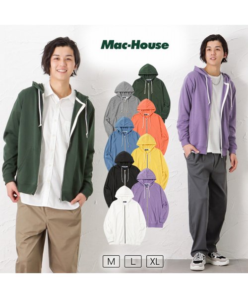 MAC HOUSE(men)(マックハウス（メンズ）)/［フルフルカラフルシリーズ］NAVY ネイビー 裏毛カラージップパーカー MH/03822SS/img01
