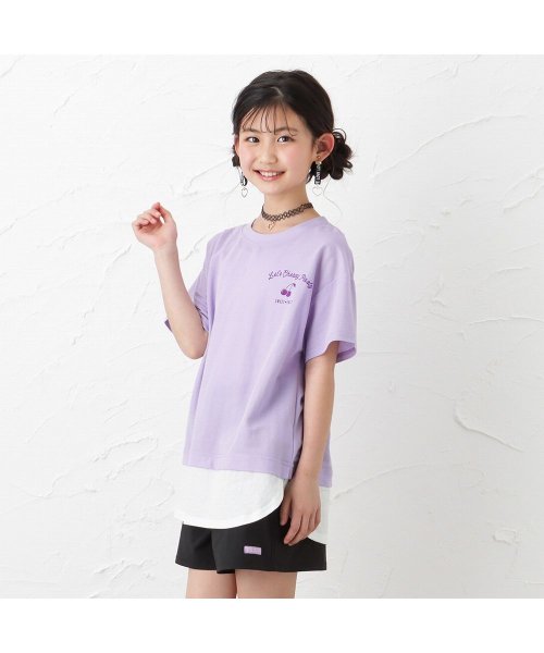 MAC HOUSE(kid's)(マックハウス（キッズ）)/SARARI サラリ 冷感胸プリントフェイクレイヤード半袖Tシャツ MH626－703/img02