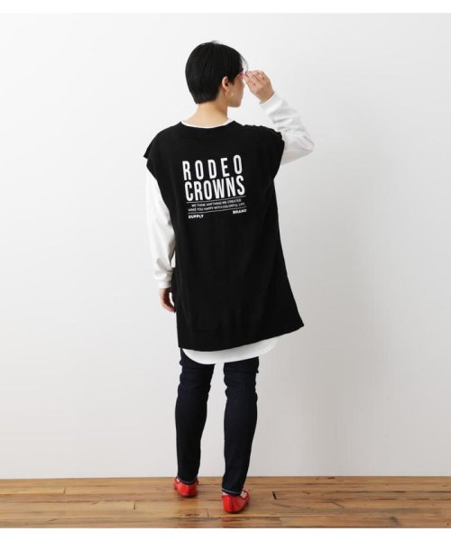 RODEO CROWNS WIDE BOWL(ロデオクラウンズワイドボウル)/L／STシャツ付きVネックニットワンピース/img06