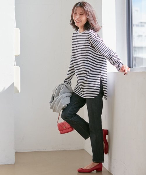 【CLASSY.1月号掲載】23区DENIM ボーイフィット パンツ #002 23区DENIM #072 ネイビー #075 #004 品番 グレー スカイブルー アイボリー B1443142178 (11011円)