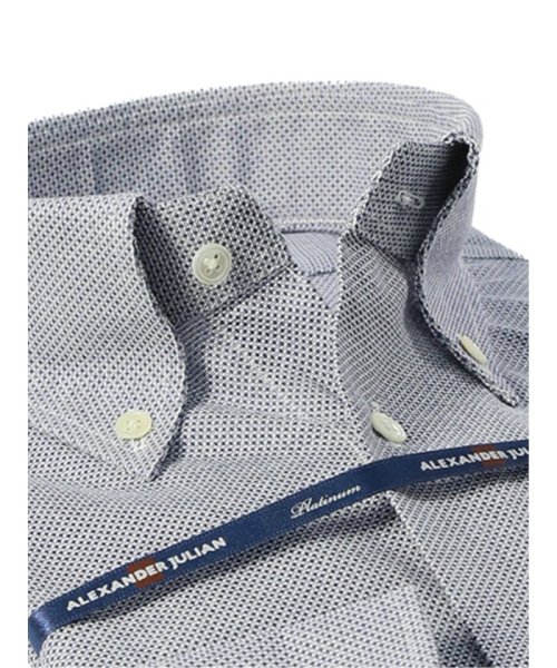 TAKA-Q(タカキュー)/綿80双糸 レノクロス スタンダードフィット ボタンダウン 長袖 シャツ メンズ ワイシャツ ビジネス ノーアイロン 形態安定 yシャツ 速乾/img01