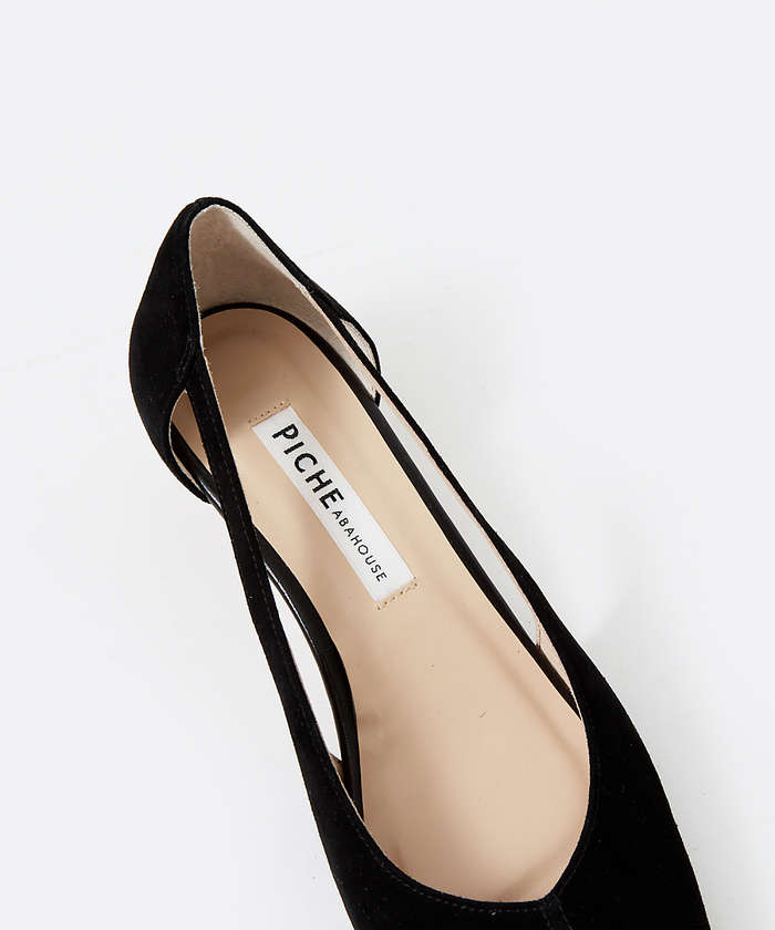 バタフライカット スクエアオープントゥパンプス(504541655)｜阪急