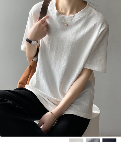 ARGO TOKYO(アルゴトウキョウ)/Cotton Crew－neck Big T－shirt 24023　コットン　コットンT　Tシャツ　ホワイト　グレー　ブラック/img01