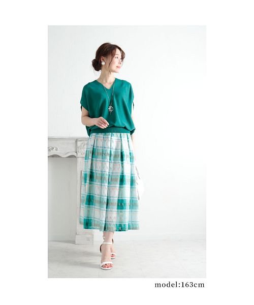 Sawa a la mode(サワアラモード)/色鮮やかなチェック柄フレアスカート/img01