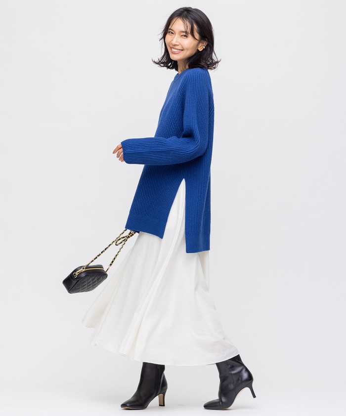 ウールカシミヤブレンドバルキー チュニック ニット（ニット