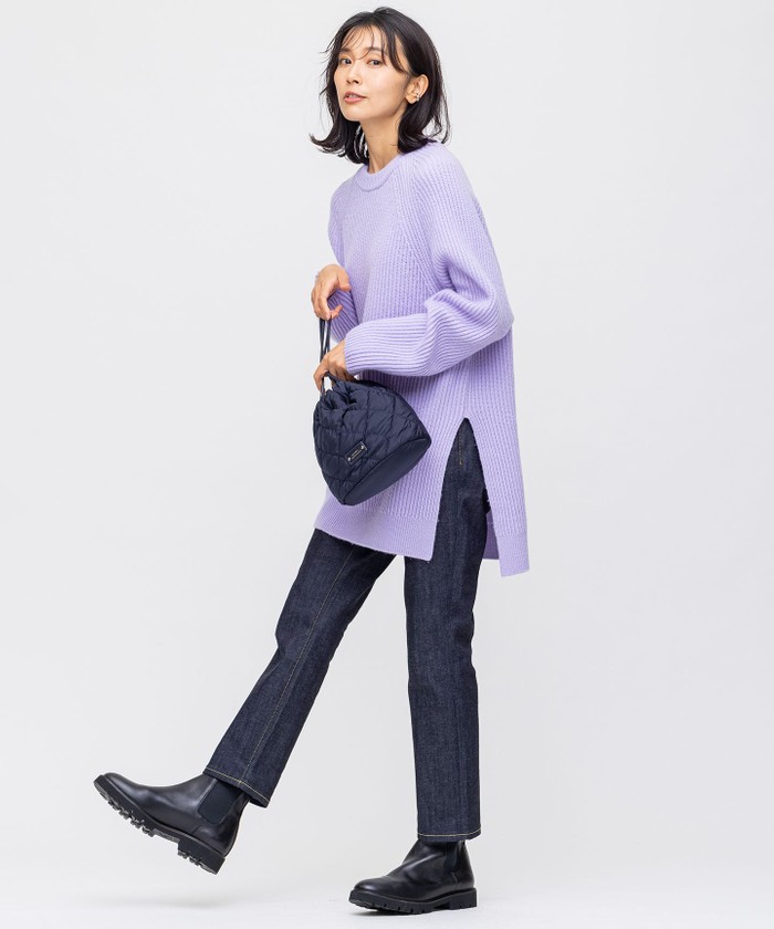 ウールカシミヤブレンドバルキー チュニック ニット