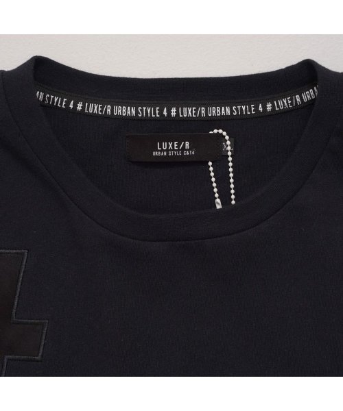 SB Select(エスビーセレクト)/LUXE/R 異素材ワッペン総柄クルーネック半袖Tシャツ メンズ 半袖 ブランド 大人 異素材 ラグスポ ロゴ 刺繍 トップス カットソー 綿 ルームウェア ゴ/img06