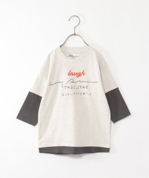 ikka kids(イッカ　キッズ)/【キッズ】7分袖 裾レイヤーT(120〜160cm)/img05