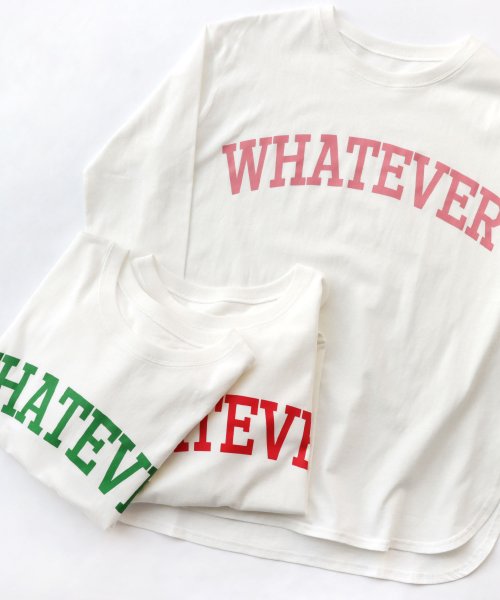 and　Me...(アンドミー)/コットン天竺長袖WHATEVERカレッジロゴプリントTシャツ/img42