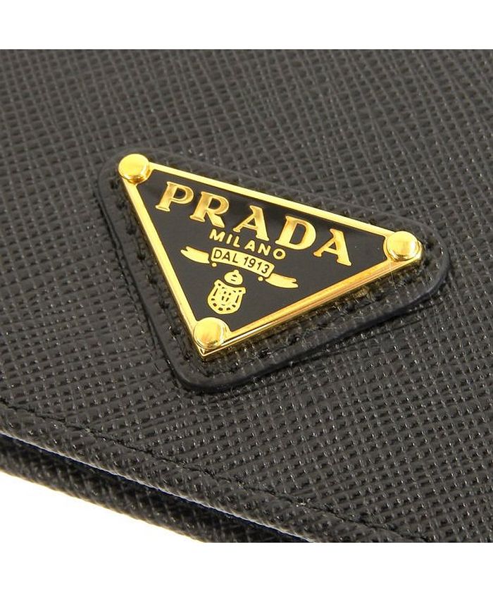 【美品✨️】PRADA 2つ折り財布 Wホック トライアングル サフィアーノ