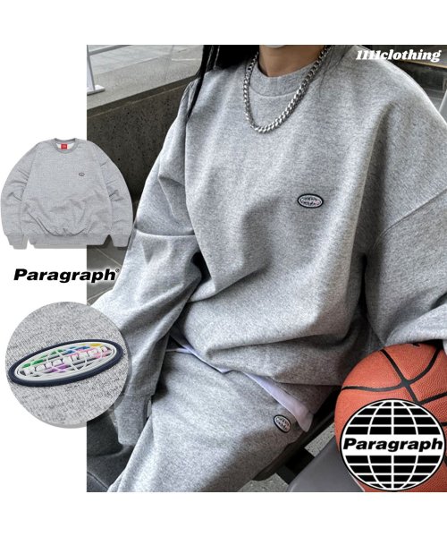 1111clothing(ワンフォークロージング)/パラグラフ スウェット トレーナー ブランド 正規品 ◆Paragraph Cotton Set－up Sweatshirt◆ メンズ レディース オーバーサイ/img01