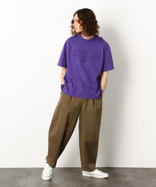 Purple & Yellow(パープル＆イエロー)/★ＴＶドラマ着用商品★  メッセージエンボスワイド半袖Ｔシャツ/img07