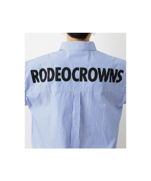 RODEO CROWNS WIDE BOWL(ロデオクラウンズワイドボウル)/（WEB・OUTLET限定）OLバックロゴストライプビッグシャツ/img12