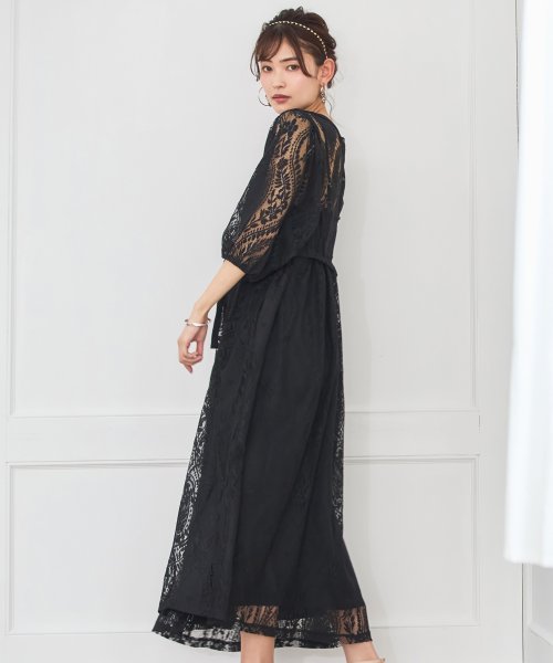 DRESS+(ドレス プラス)/ワンピース レース パーティードレス 前後2way インナー付き ロング丈結婚式 披露宴 二次会/img06