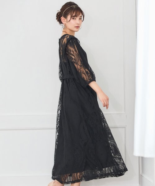 DRESS+(ドレス プラス)/ワンピース レース パーティードレス 前後2way インナー付き ロング丈結婚式 披露宴 二次会/img08