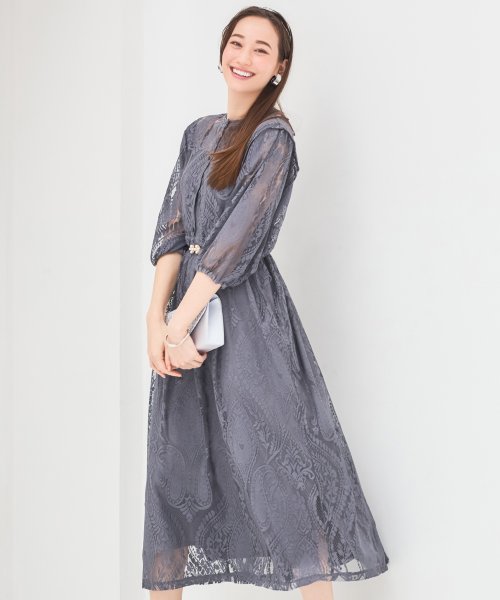 DRESS+(ドレス プラス)/ワンピース レース パーティードレス 前後2way インナー付き ロング丈結婚式 披露宴 二次会/img16