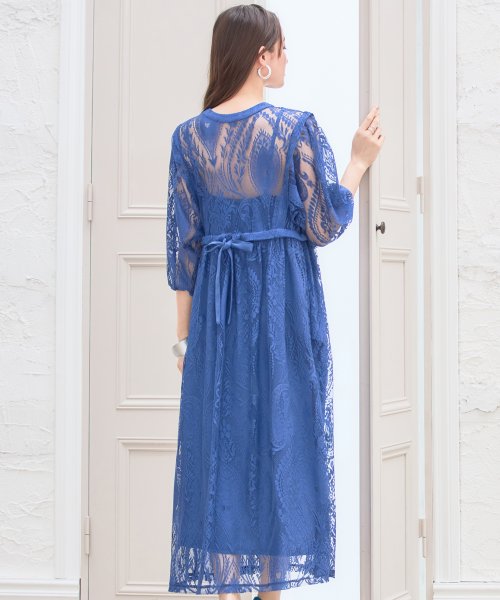 DRESS+(ドレス プラス)/ワンピース レース パーティードレス 前後2way インナー付き ロング丈結婚式 披露宴 二次会/img22