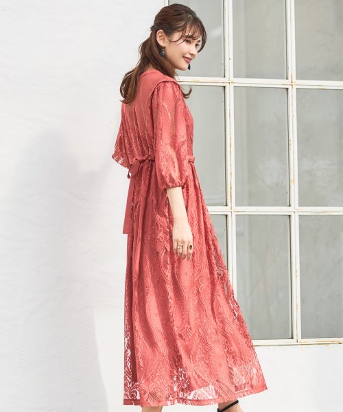 DRESS+(ドレス プラス)/ワンピース レース パーティードレス 前後2way インナー付き ロング丈結婚式 披露宴 二次会/img26