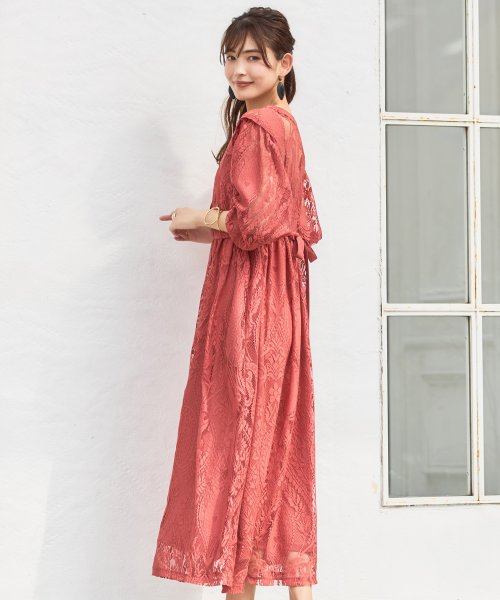 DRESS+(ドレス プラス)/ワンピース レース パーティードレス 前後2way インナー付き ロング丈結婚式 披露宴 二次会/img27